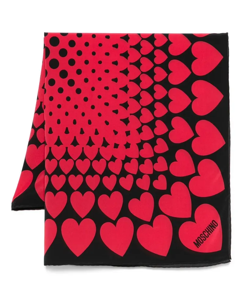 Moschino heart-print scarf - Schwarz Schwarz