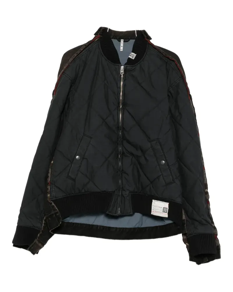 MIHARAYASUHIRO quilted panel denim jacket - Schwarz Schwarz