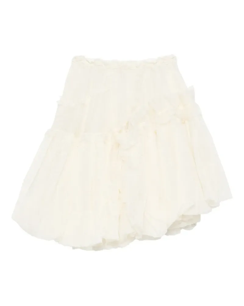 Ermanno Scervino floral-lace ruffled midi skirt - Nude Nude