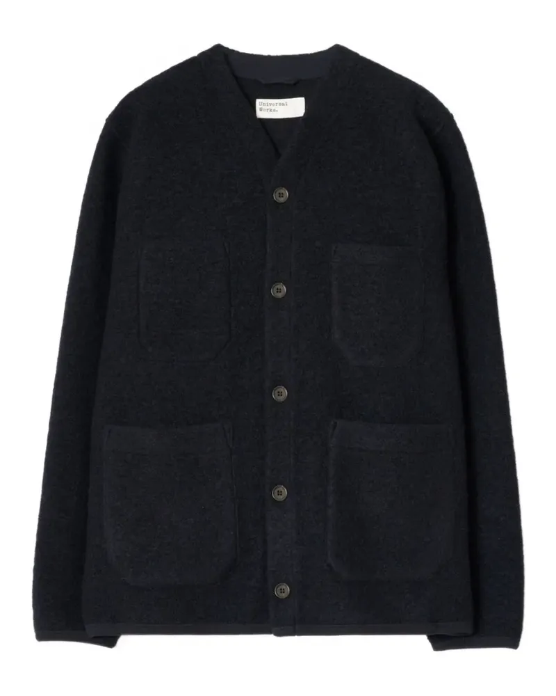 Universal Works button-up fleece cardigan - Blau Blau