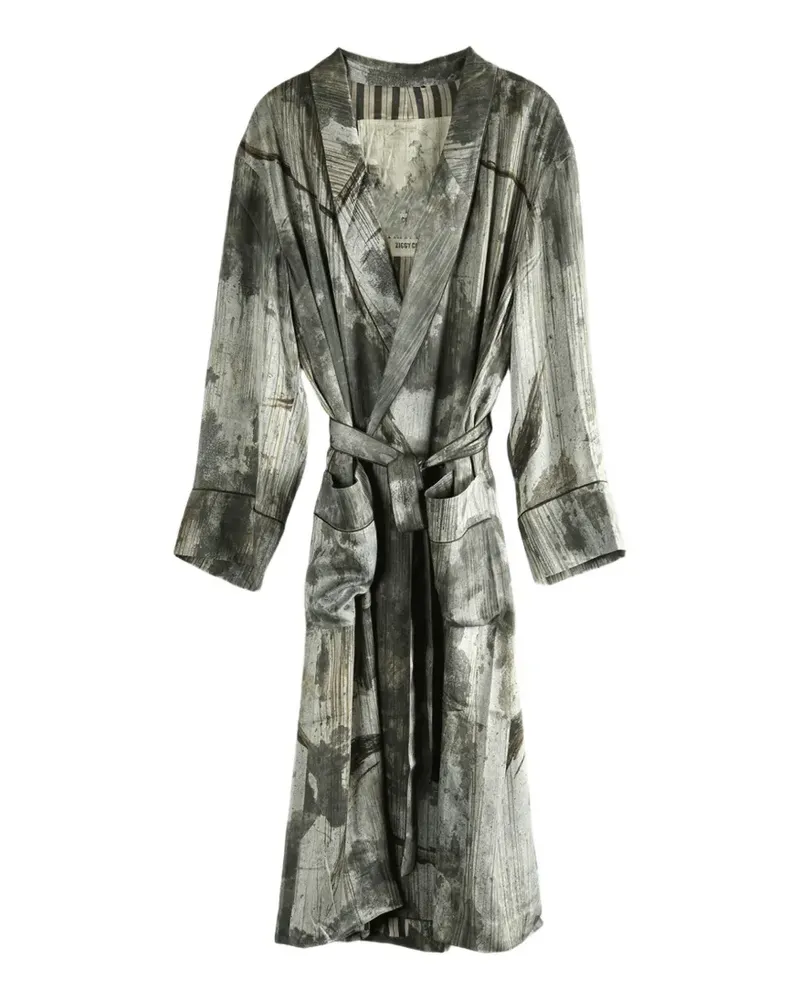 Ziggy Chen printed kimono - Grau Grau
