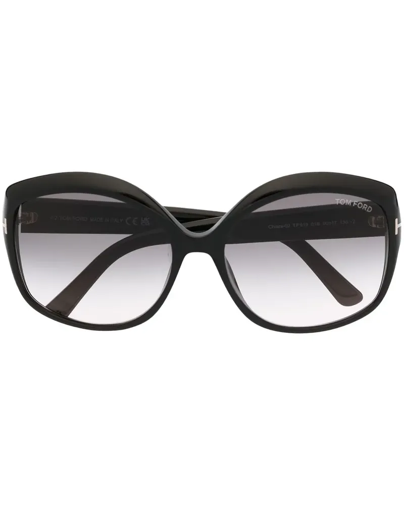 Tom Ford Chiara Oversized-Sonnenbrille - Schwarz Schwarz