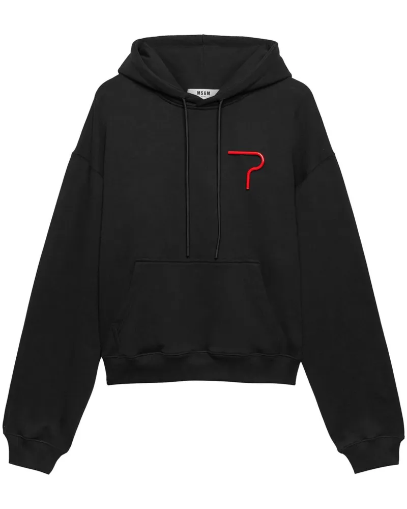 MSGM Hoodie mit Logo-Applikation Schwarz