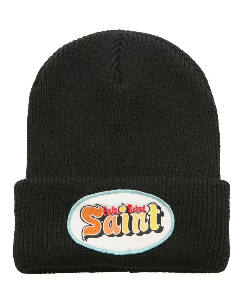 SAINT MXXXXXX logo-patch beanie hat - Schwarz Schwarz