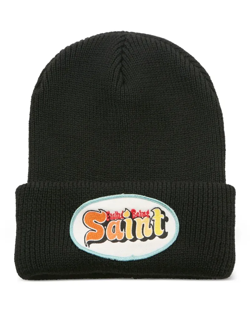 SAINT MXXXXXX Beanie mit Logo-Patch - Schwarz Schwarz