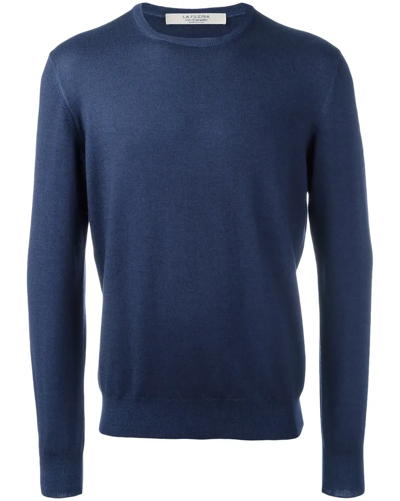 D4.0 Pullover aus Schurwolle - Blau Blau