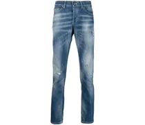 Halbhohe Jeans im Distressed-Look
