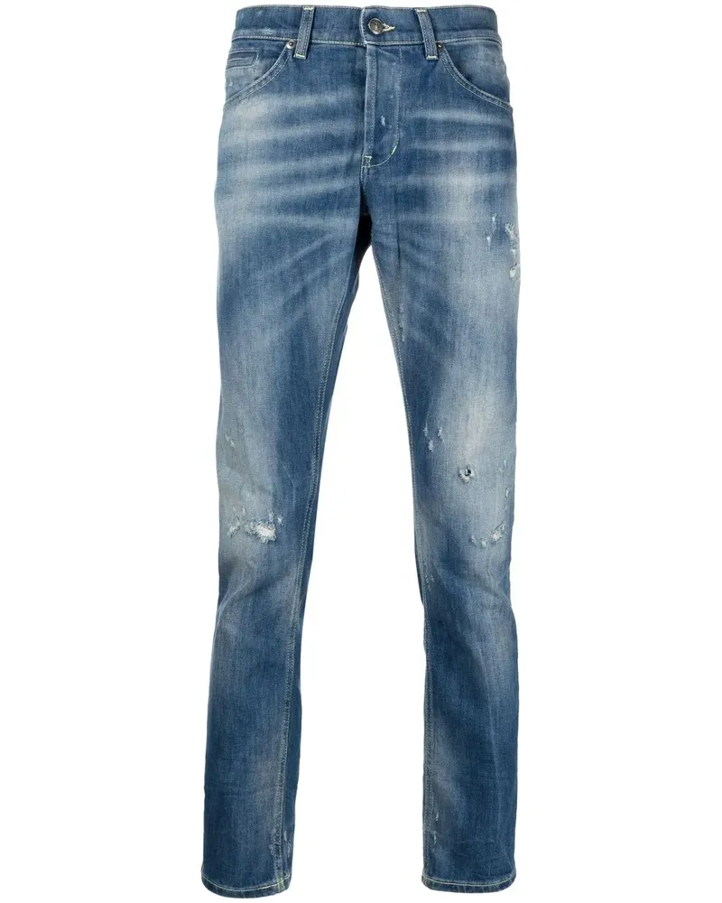 Dondup Halbhohe Jeans im Distressed-Look - Blau Blau