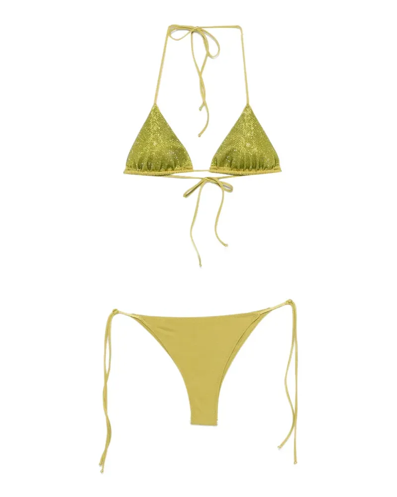 MC2 Saint Barth rhinestone-embellished triangle bikini - Grün Grün