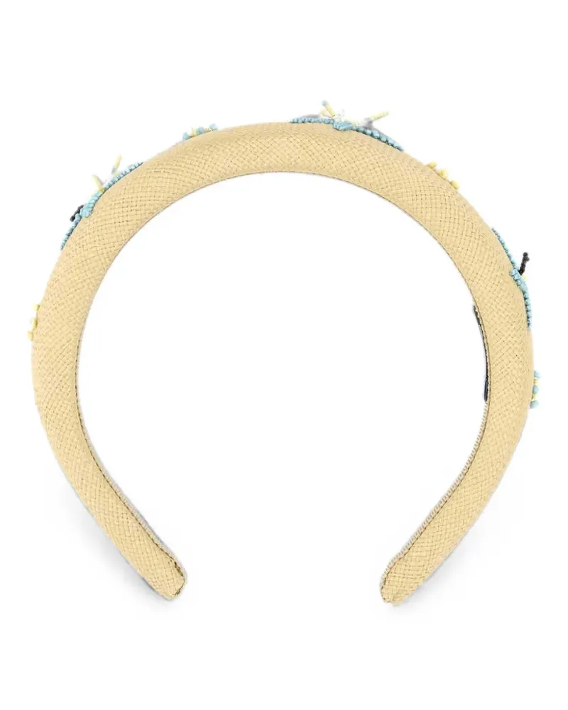 Prada Haarreif aus Canvas mit Perlen - Nude Nude