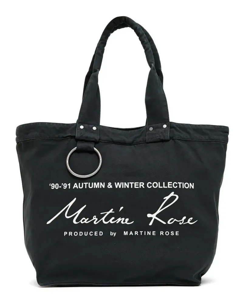 Martine Rose logo-print ring-detail tote bag - Schwarz Schwarz