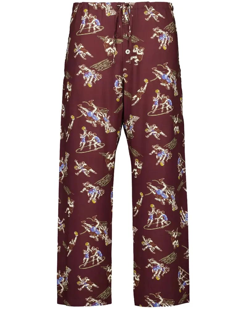 BODE Layup Pyjama-Hose mit Print - Rot Rot