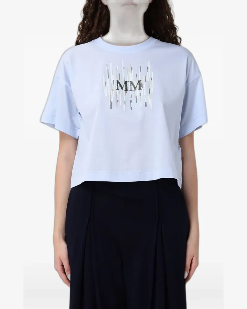 Max Mara logo-print T-shirt - Blau Blau