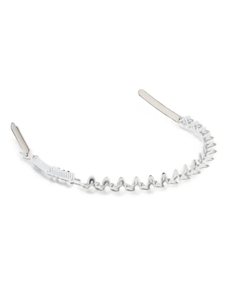 Miu Miu metal and leather headband - Weiß Weiß