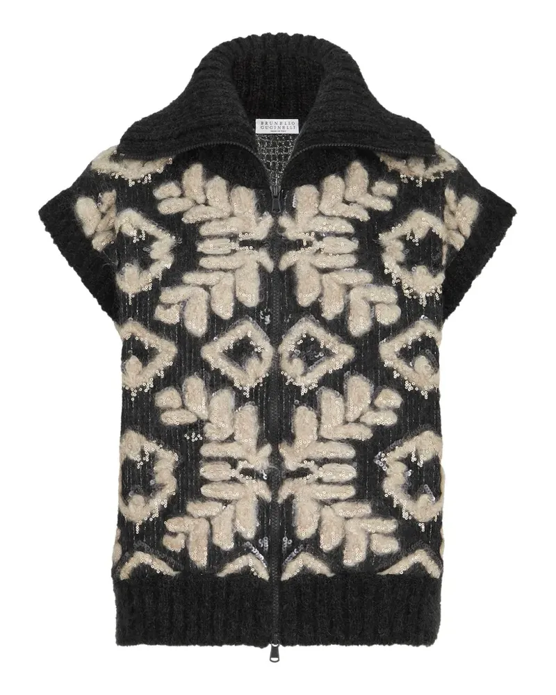 Brunello Cucinelli Cardigan mit Pailletten - Schwarz Schwarz