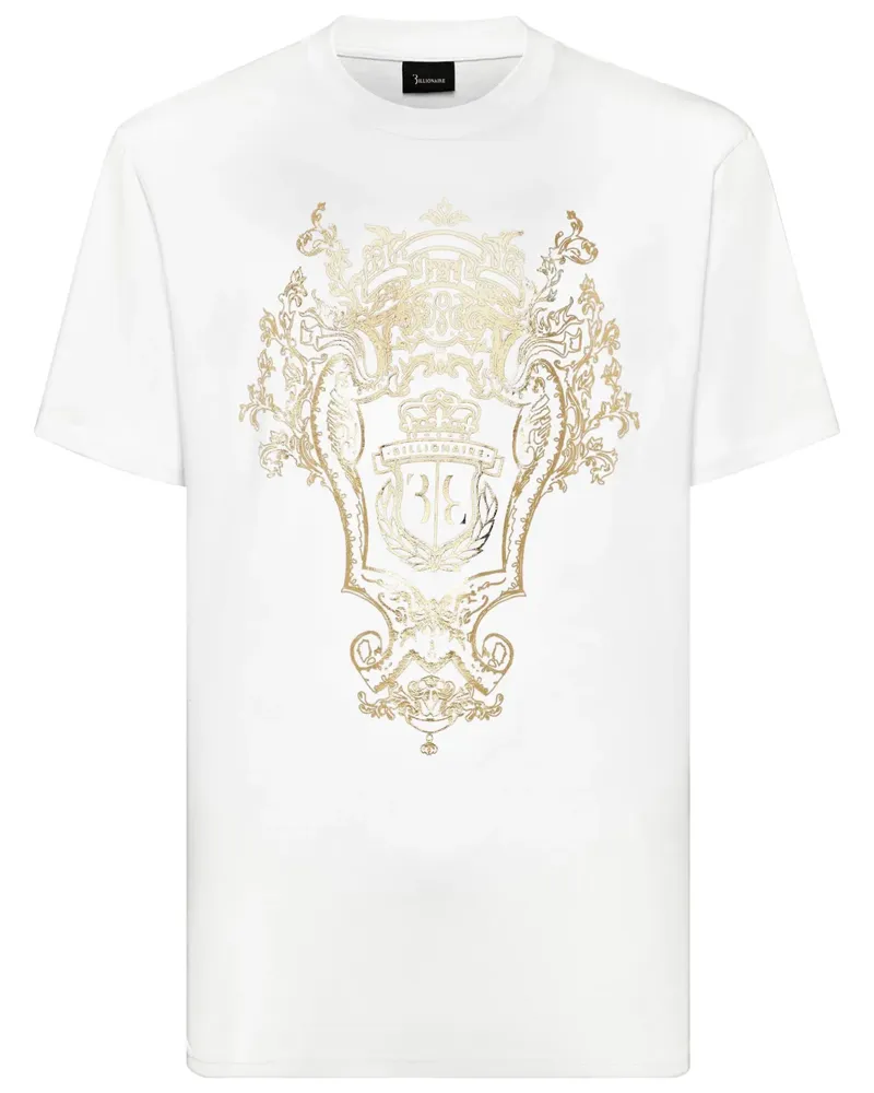 Billionaire T-Shirt mit Logo-Print - Weiß Weiß
