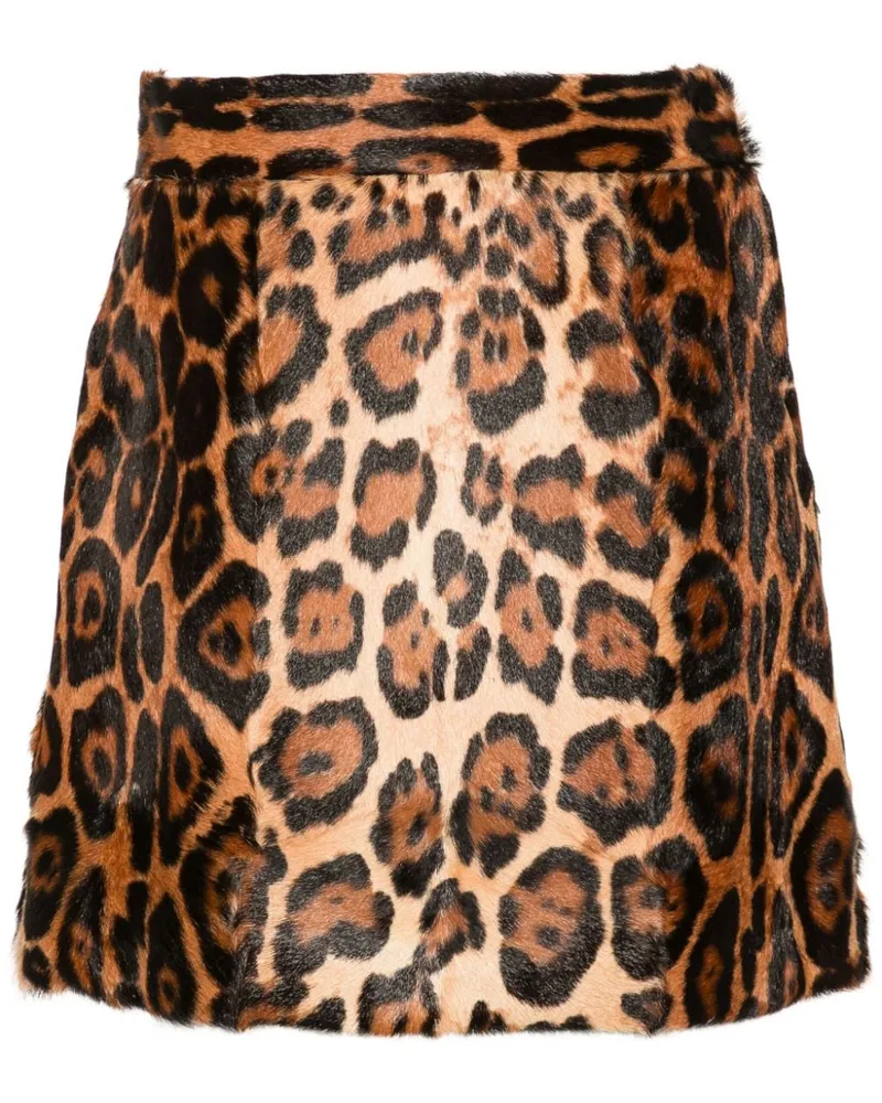 Blumarine Minirock mit Leoparden-Print Braun