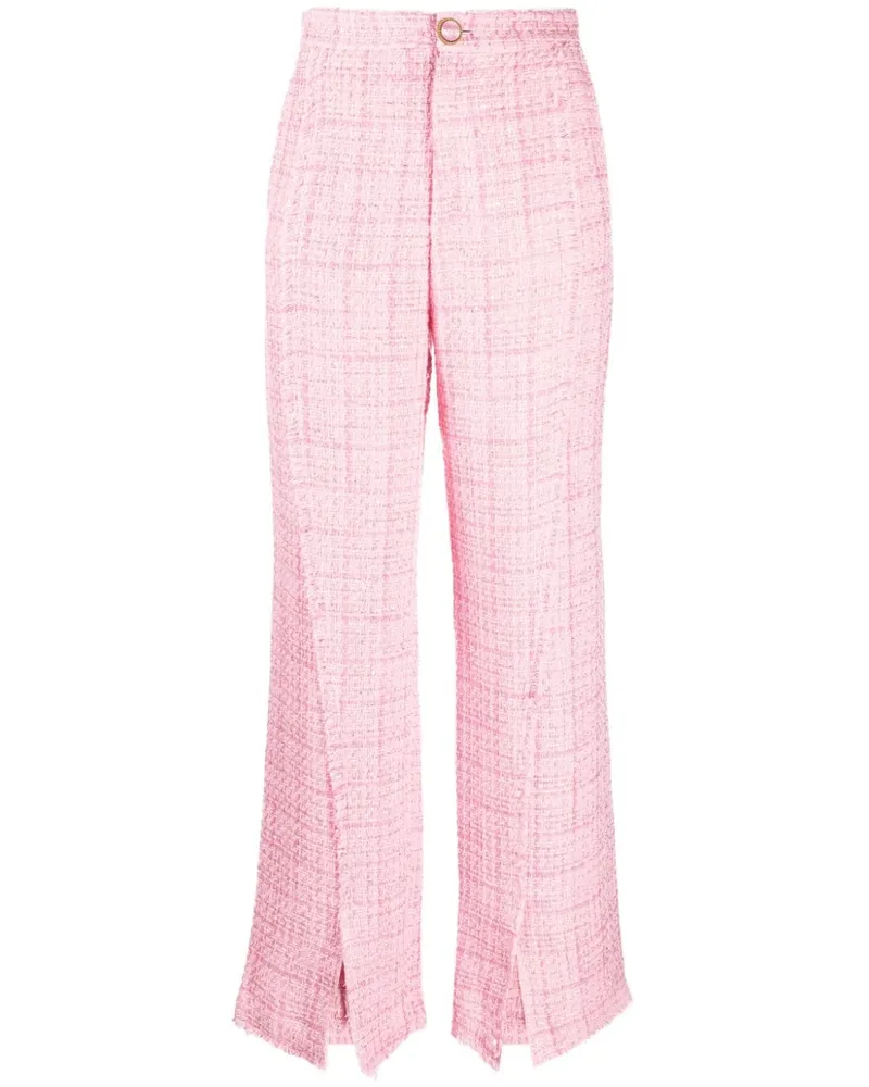 GCDS Elegante Tweed-Hose - Rosa Rosa
