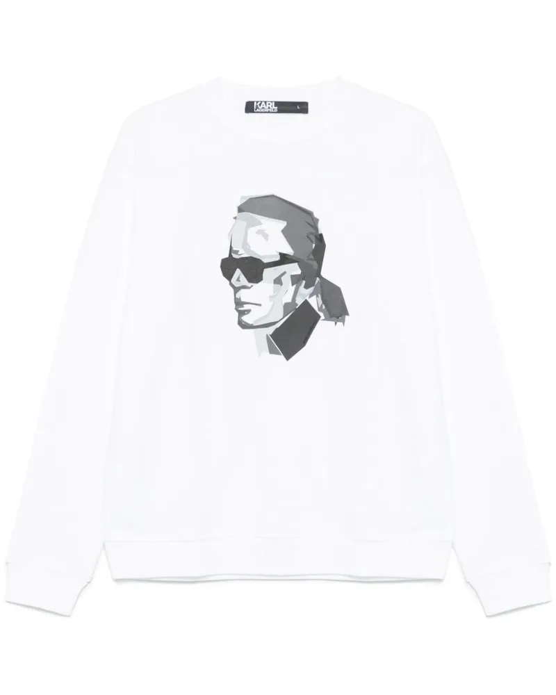 Karl Lagerfeld Sweatshirt mit vorstehendem Logo - Weiß Weiß