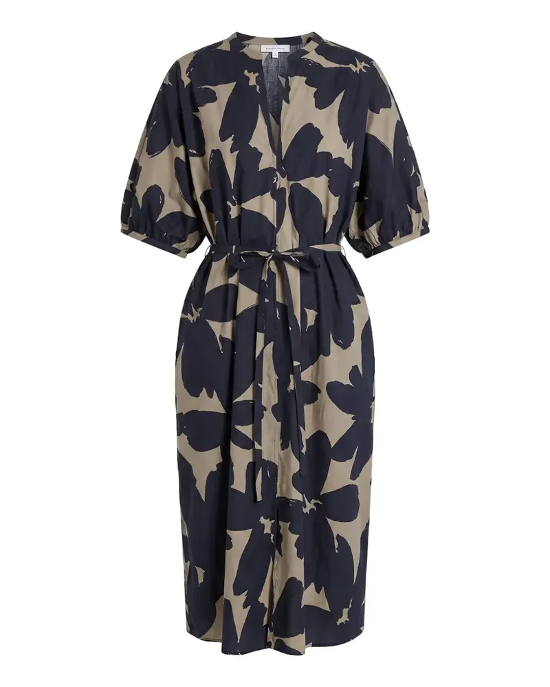 MEIMEIJ floral-print belted midi dress - Blau Blau