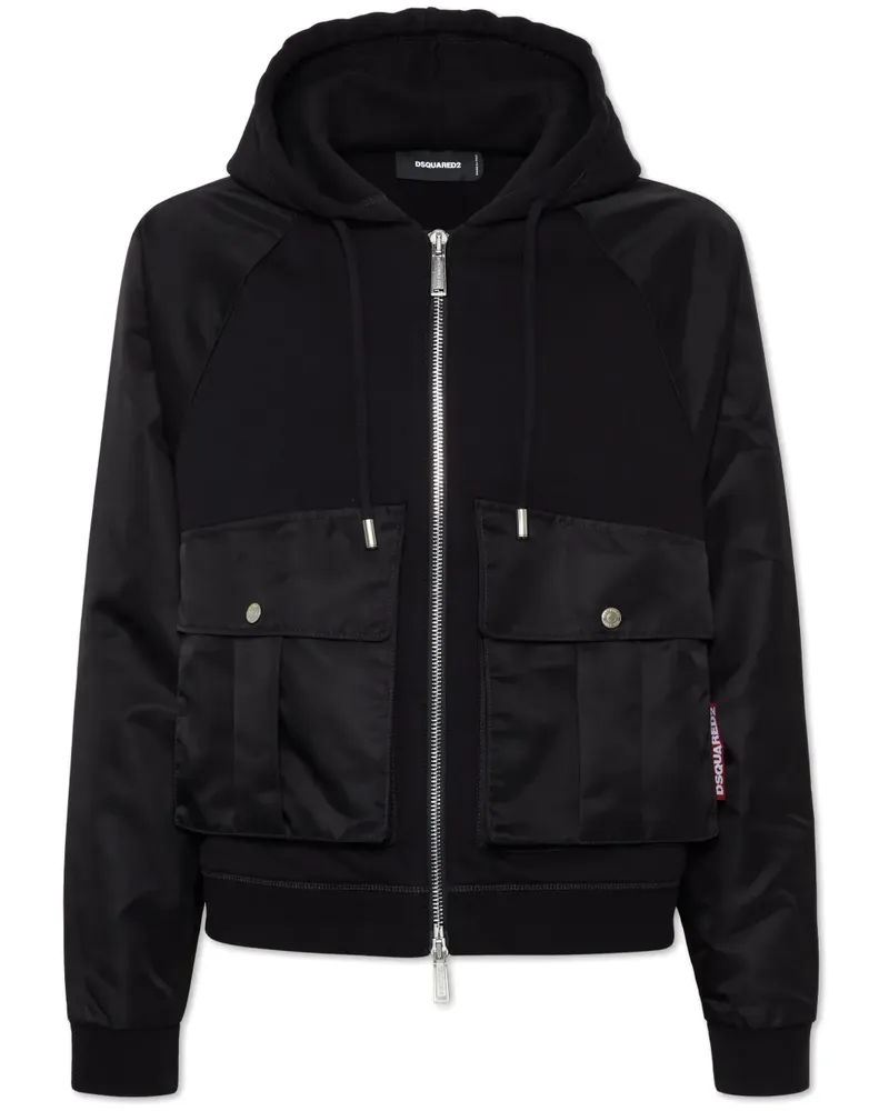 Dsquared2 Kapuzenjacke mit Reißverschluss - Schwarz Schwarz