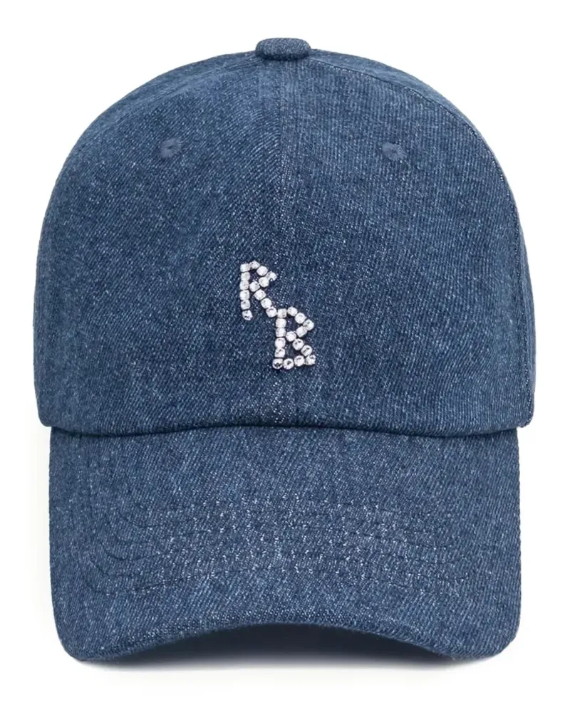 RUSLAN BAGINSKIY Jeans-Baseballkappe mit Kristallstickerei - Blau Blau