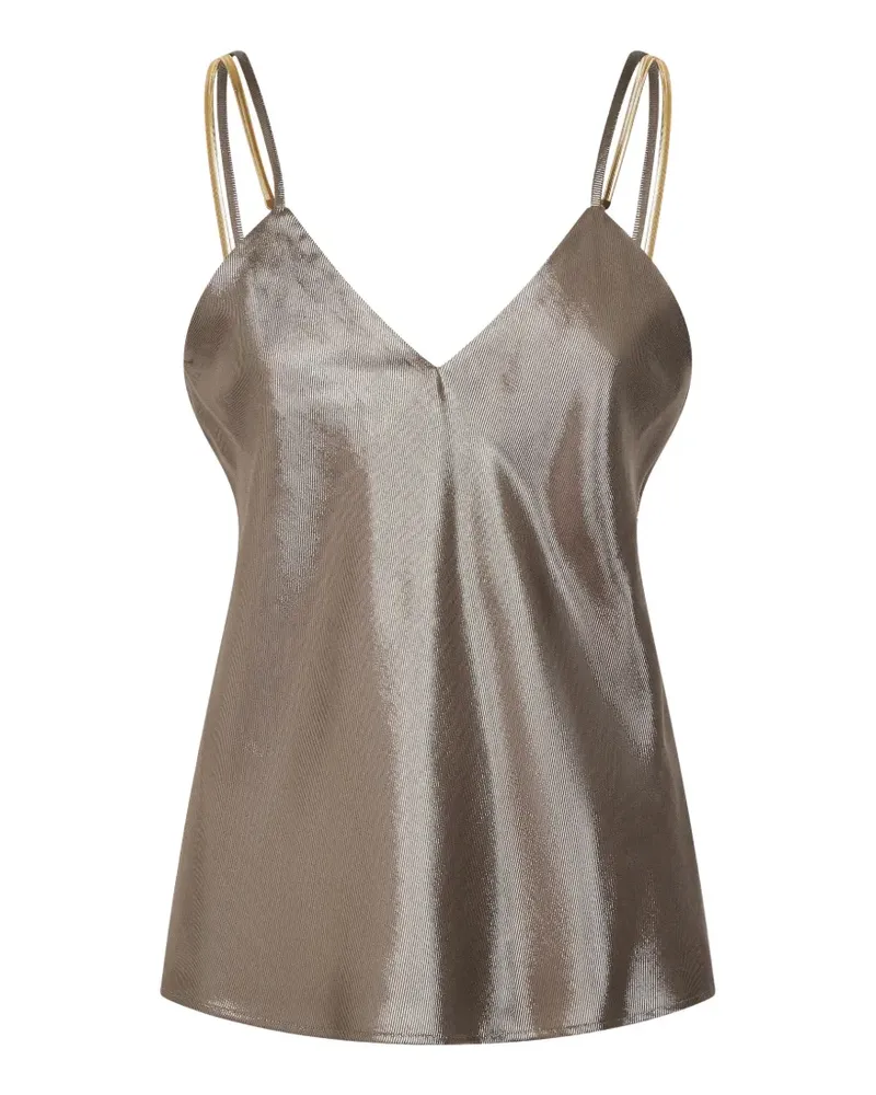 Max Mara metallic-effect V-neck tank top - Braun Braun