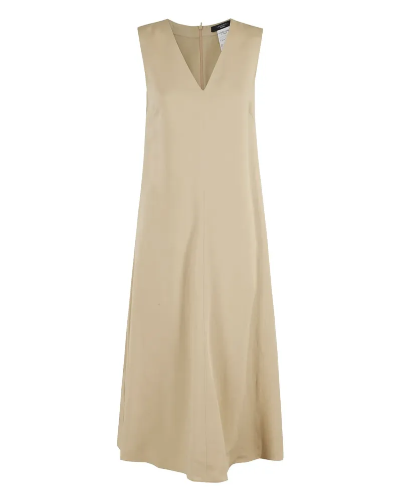 Max Mara Ärmelloses Egoista Midikleid mit V-Ausschnitt - Nude Nude
