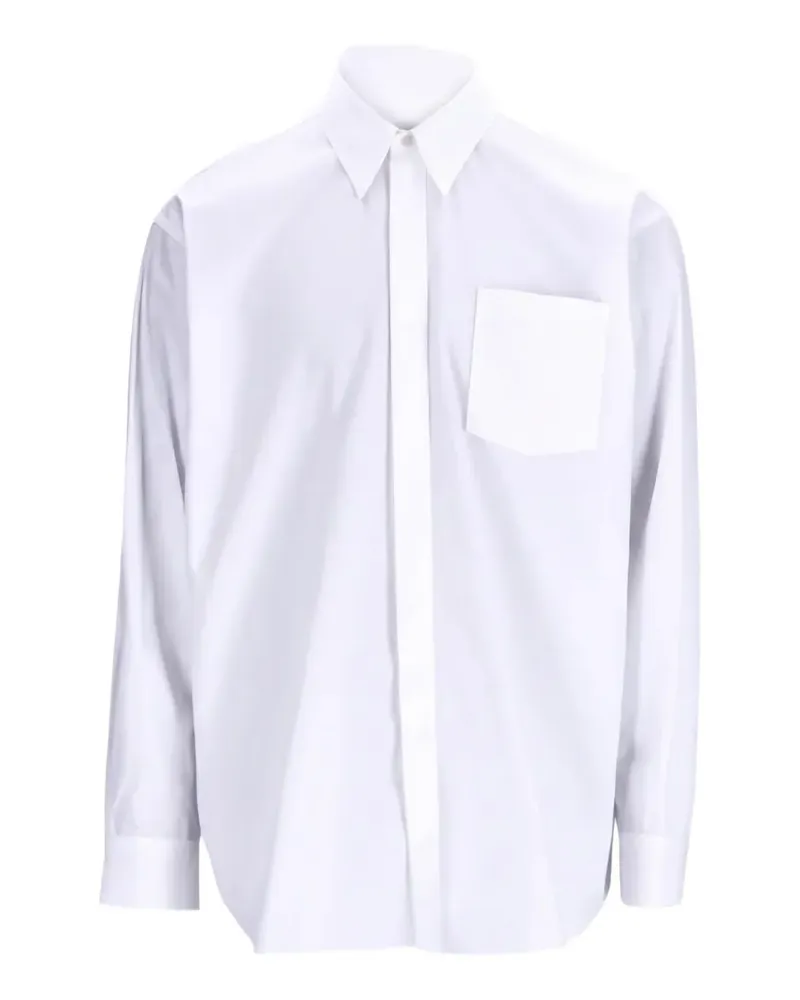 AMI Paris chest-pocket long-sleeve shirt - Weiß Weiß