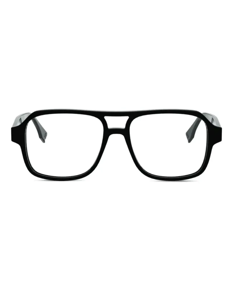 Fendi Brille mit eckigem Gestell - Schwarz Schwarz