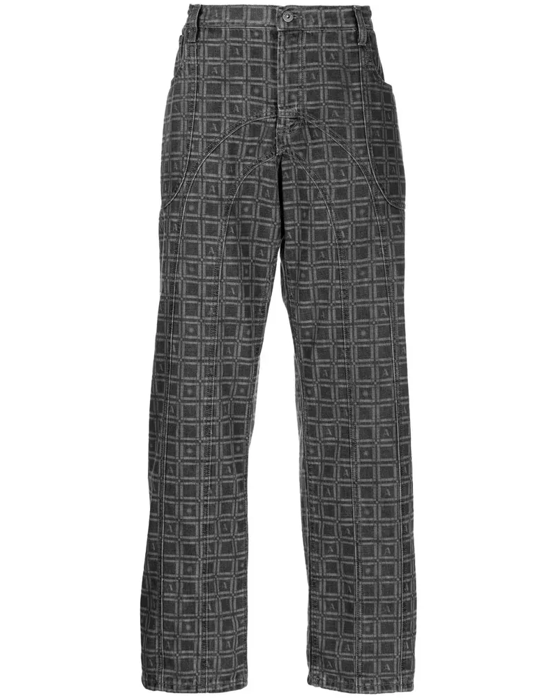 AHLUWALIA Kalonji Straight-Leg-Jeans - Grau Grau