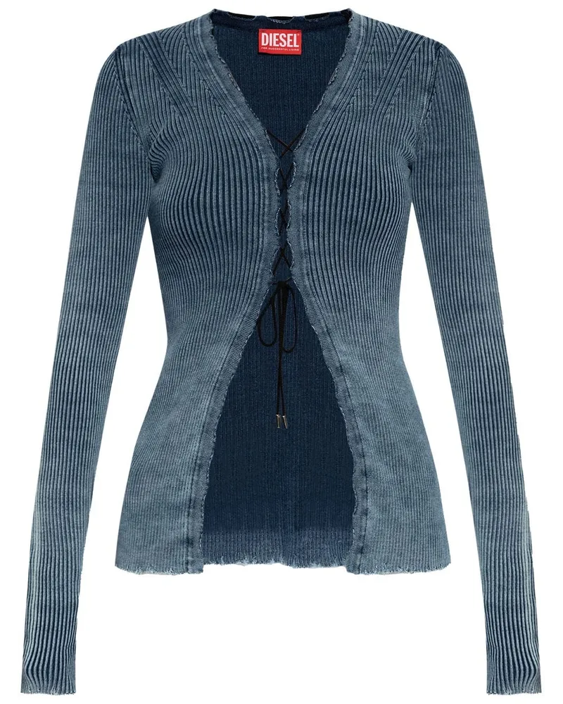 Diesel Gerippter Cardigan Blau