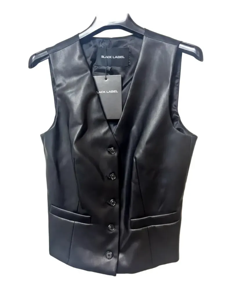 Black Label Geknöpfte Weste - Schwarz Schwarz