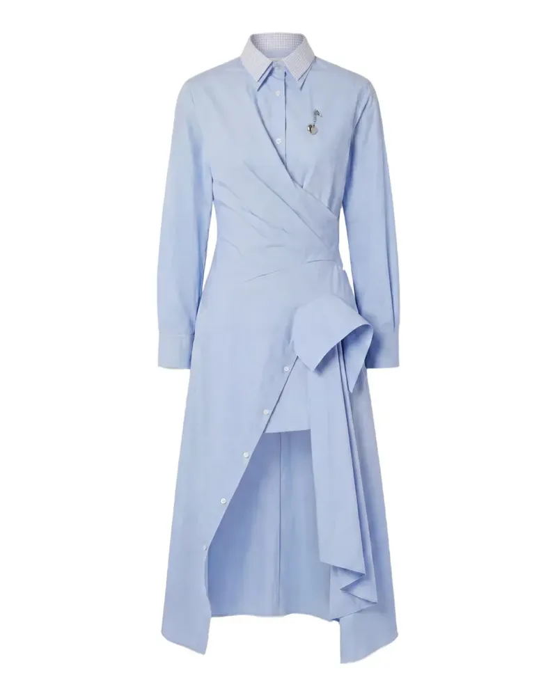 Monse cascade-detail shirt dress - Blau Blau