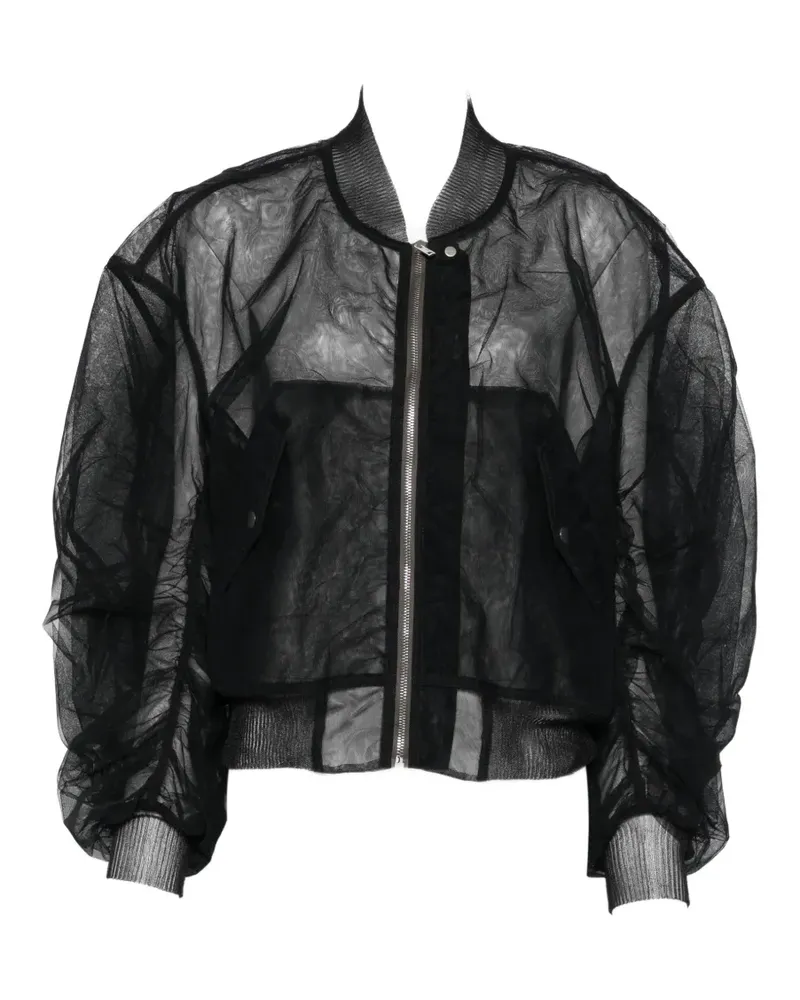 Rick Owens sheer zip-up jacket - Schwarz Schwarz