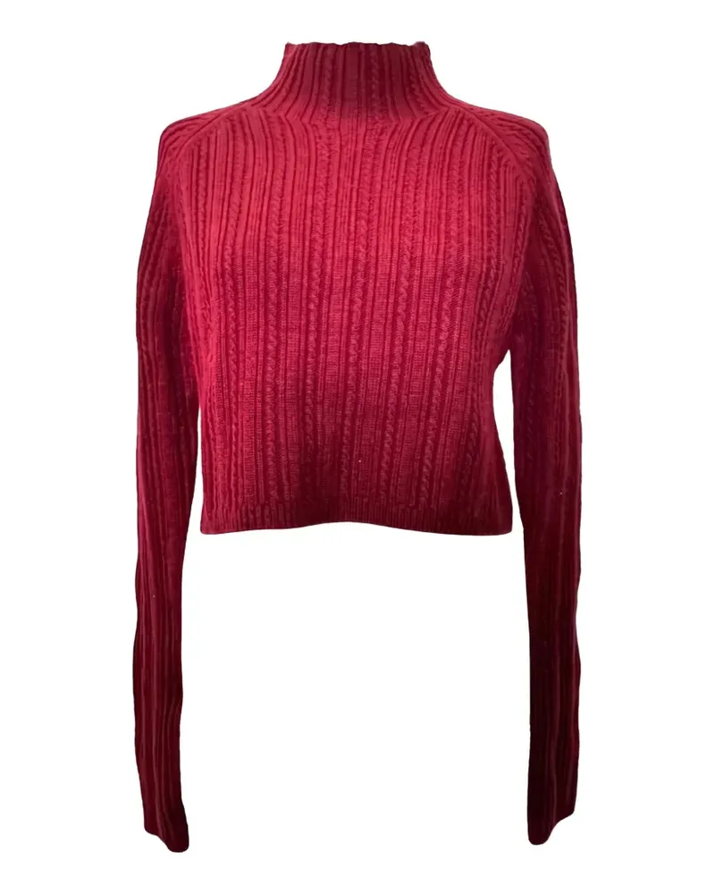 Maje Cropped-Pullover mit Zopfmuster - Rot Rot