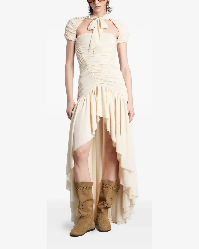 SIEDRES ruched pussy-bow dress - Nude Nude