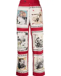 BODE High-Waist-Hose mit grafischem Print Rot