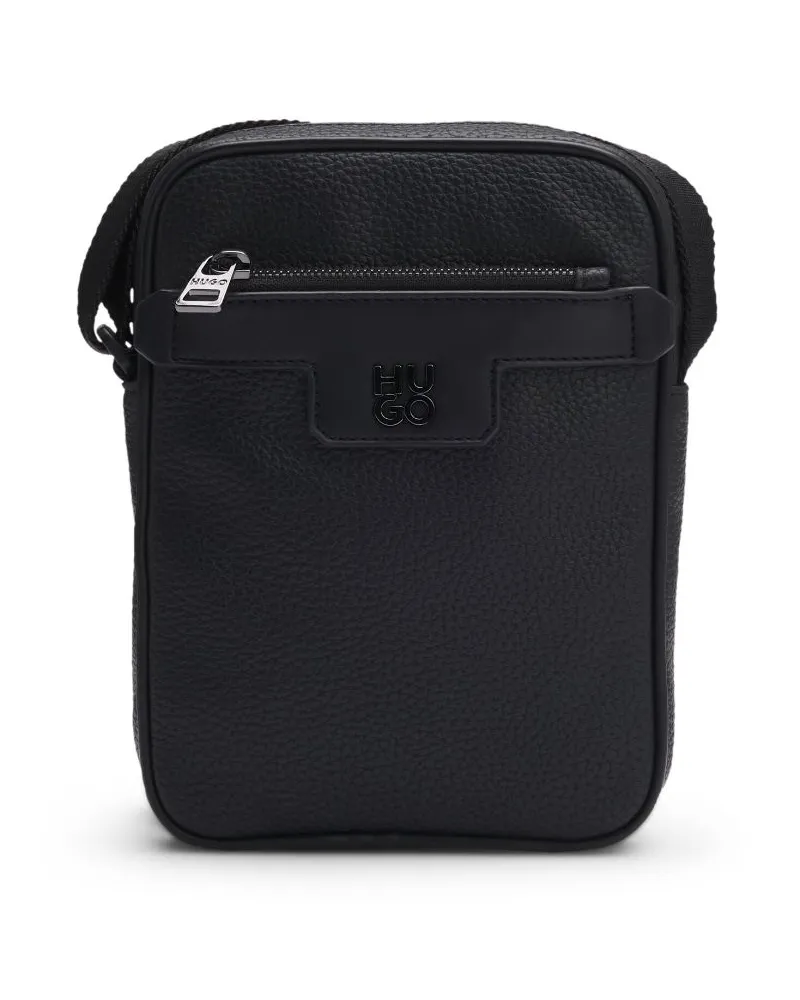 HUGO BOSS Schultertasche mit Logo-Schild - Schwarz Schwarz