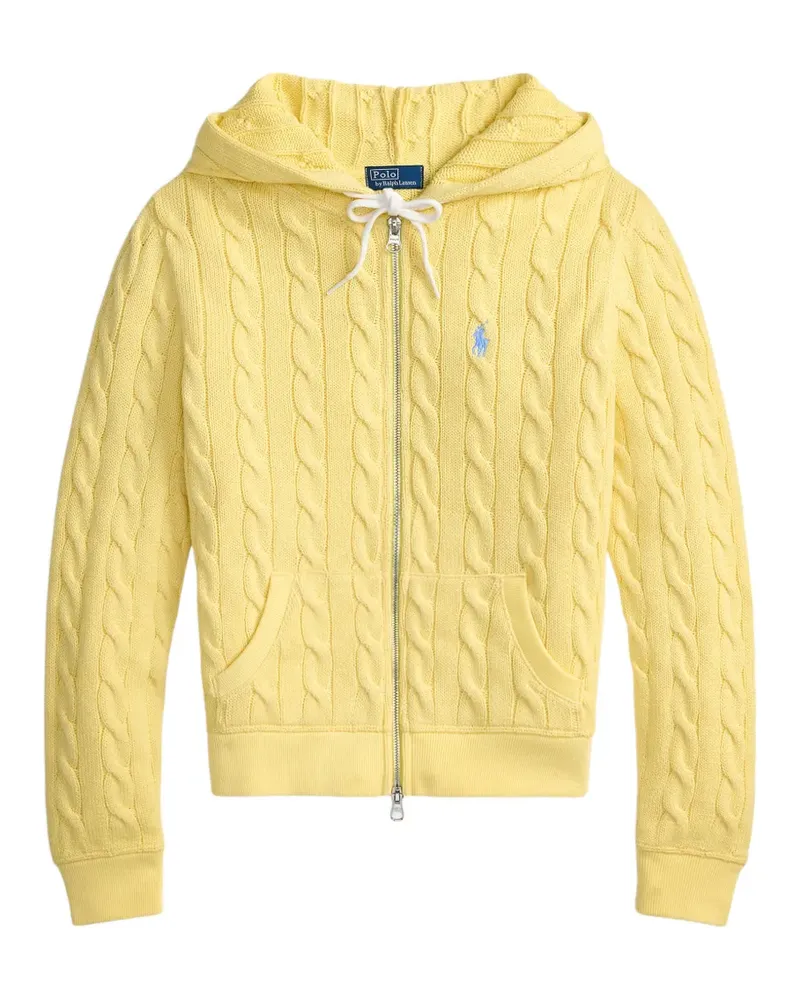 Ralph Lauren Kapuzenjacke mit Zopfmuster - Gelb Gelb