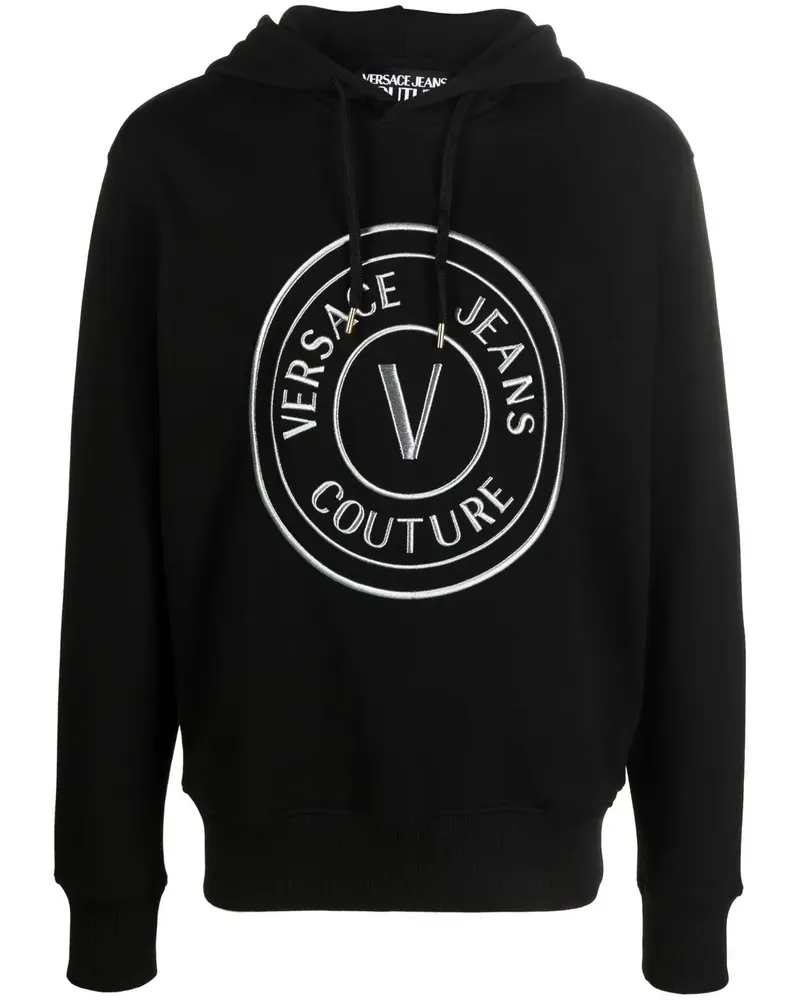 Versace Jeans Hoodie mit Kordelzug - Schwarz Schwarz