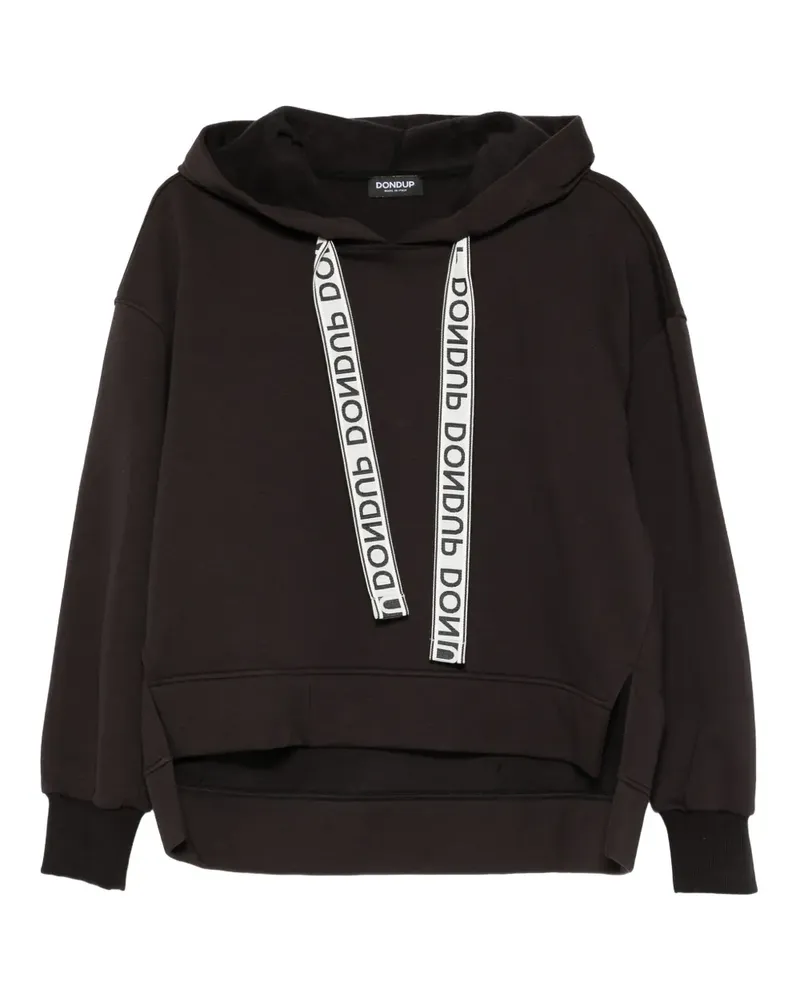 Dondup Hoodie mit Logo-Streifen - Schwarz Schwarz