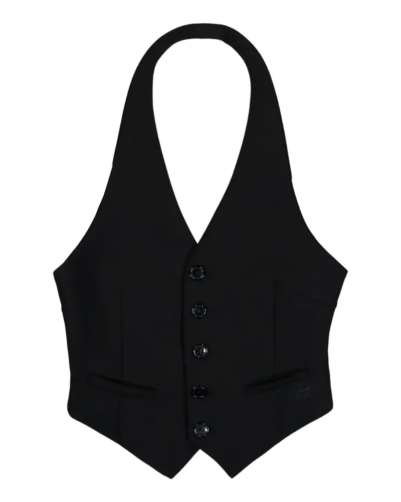 VETEMENTS open-back halterneck waistcoat - Schwarz Schwarz