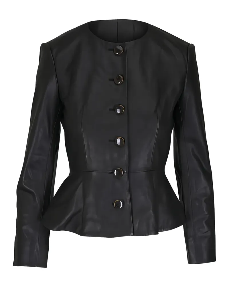 Veronica Beard Quinn peplum lambskin jacket - Schwarz Schwarz