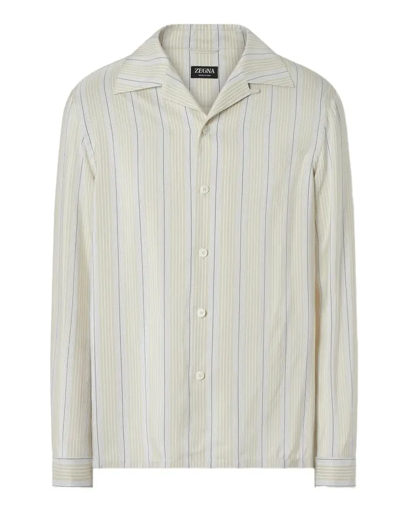 Ermenegildo Zegna Gestreiftes Seidenhemd - Nude Nude