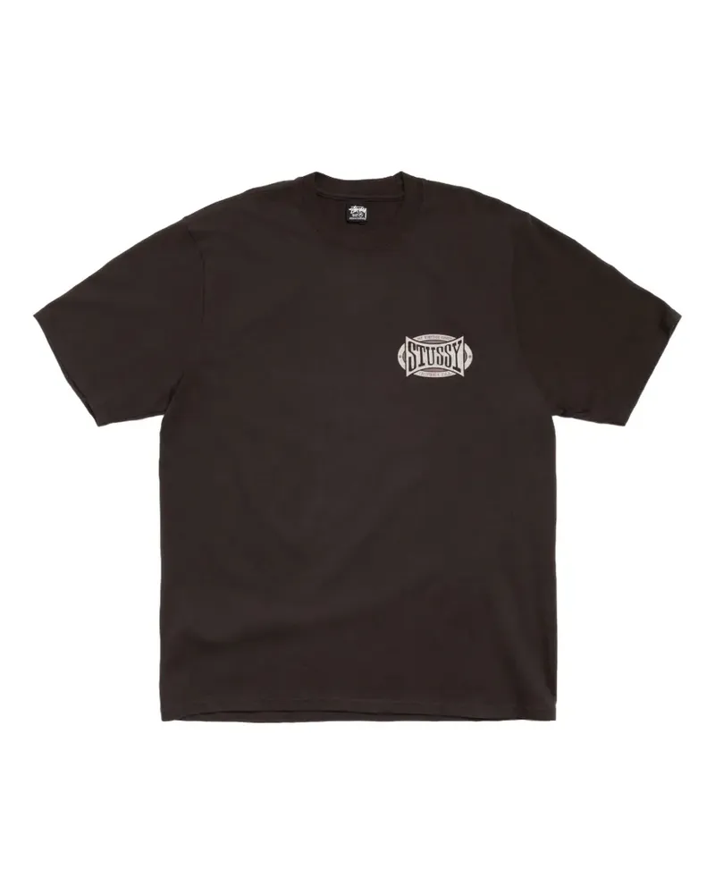 Stüssy Champion Oval Pigment Dyed T-Shirt - Schwarz Schwarz