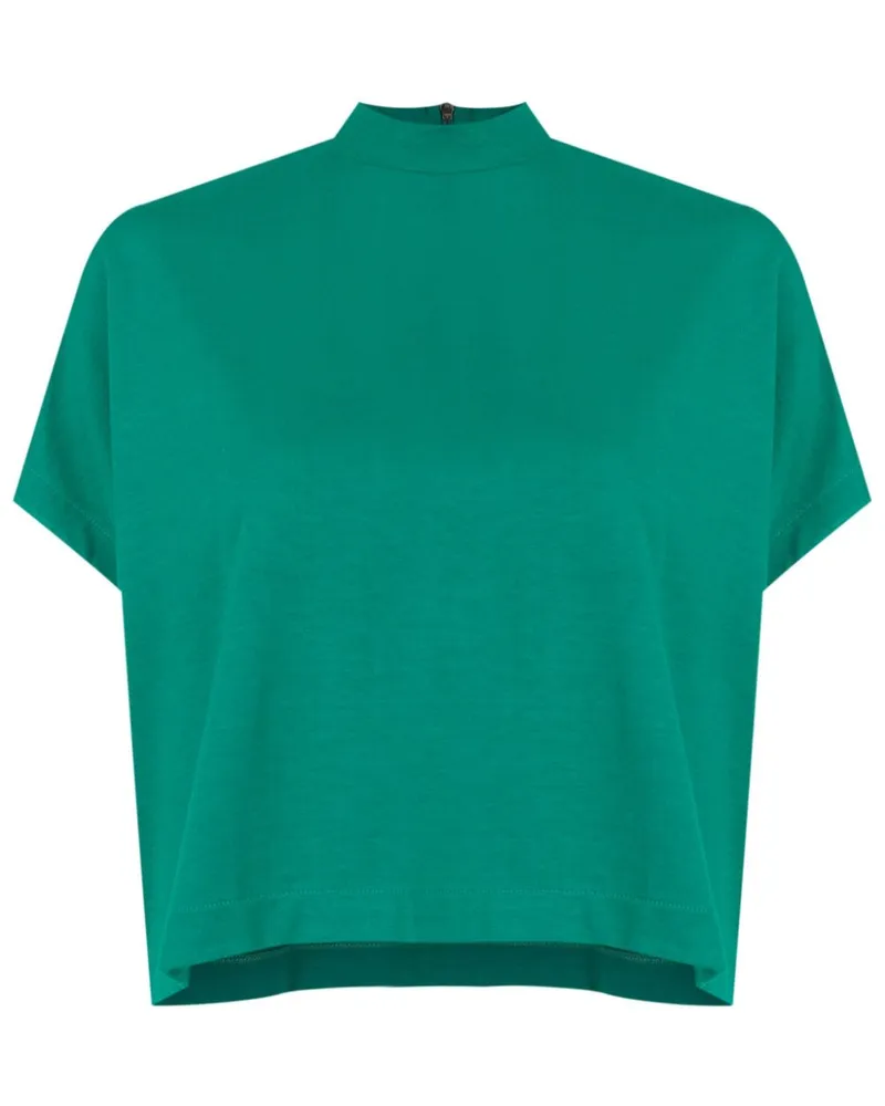 Lenny Niemeyer Cropped-T-Shirt mit Stehkragen - Grün Grün