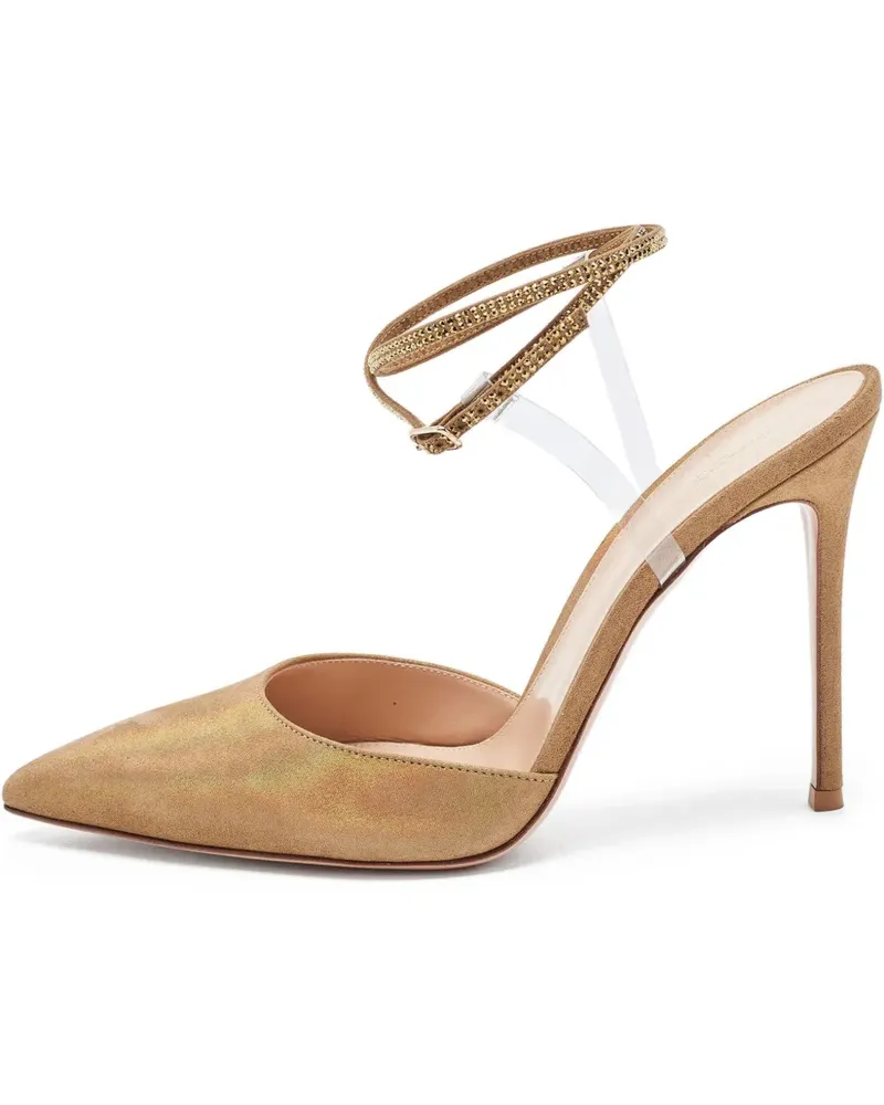 Gianvito Rossi Pumps mit Kristallen 115mm - Nude Nude