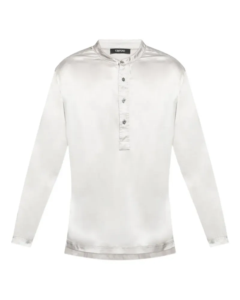 Tom Ford Pyjama-Oberteil aus Seidengemisch - Silber Silber