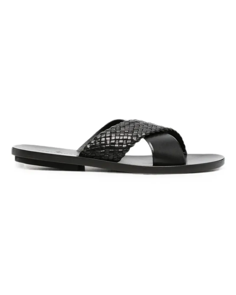 Tagliatore Gewebte Sandalen mit überkreuzten Riemen - Schwarz Schwarz
